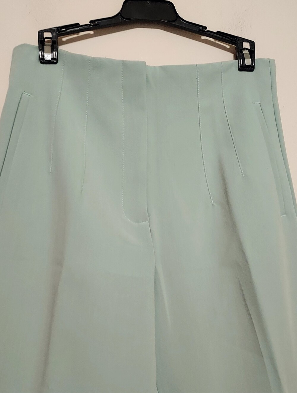 Zara High-Waist Tailored Ankle Pants - Sage Green Sz-L - Picture 6 of 8